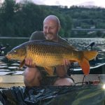 Perfectly colored carp boat fishing