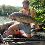 carp fishing on the river in france
